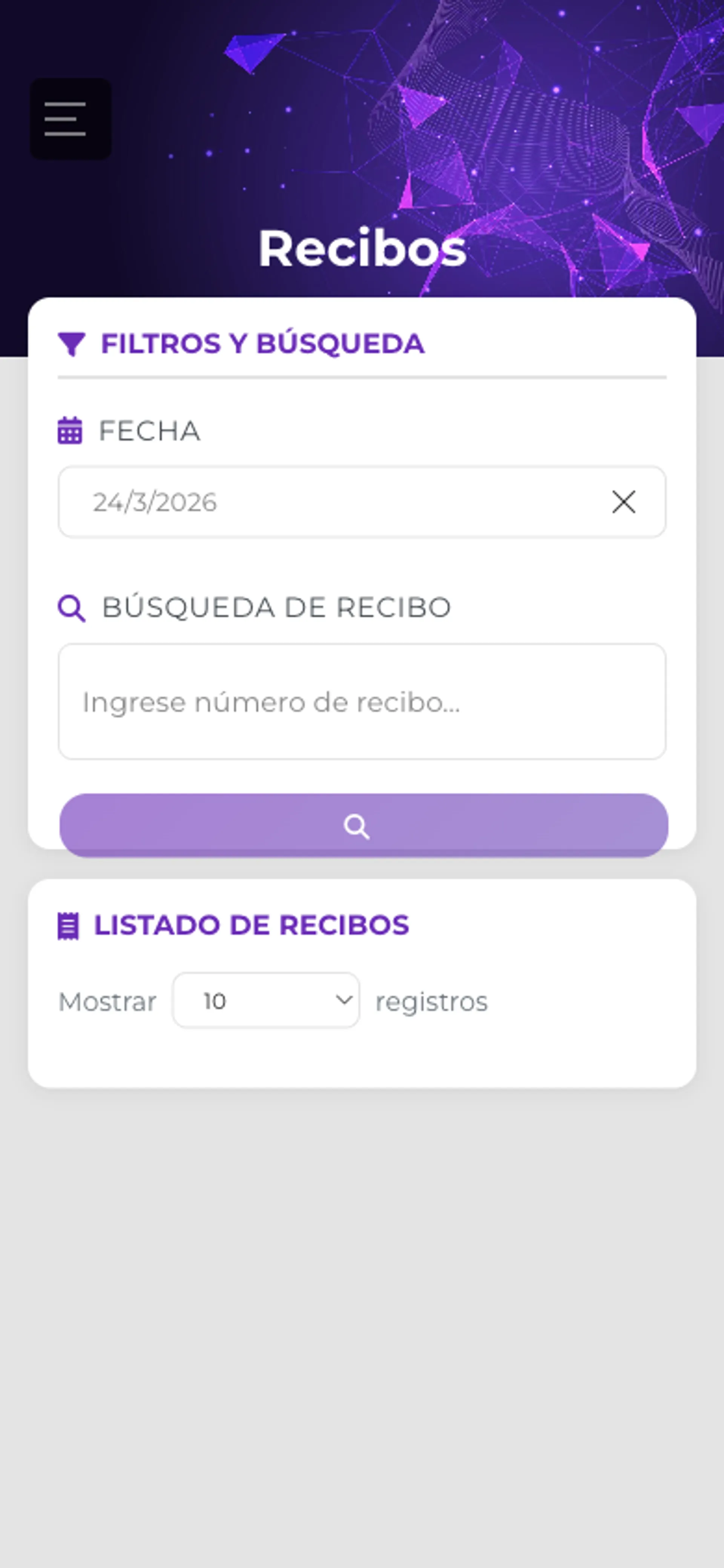 Diseño responsivo de la gestión de facturas