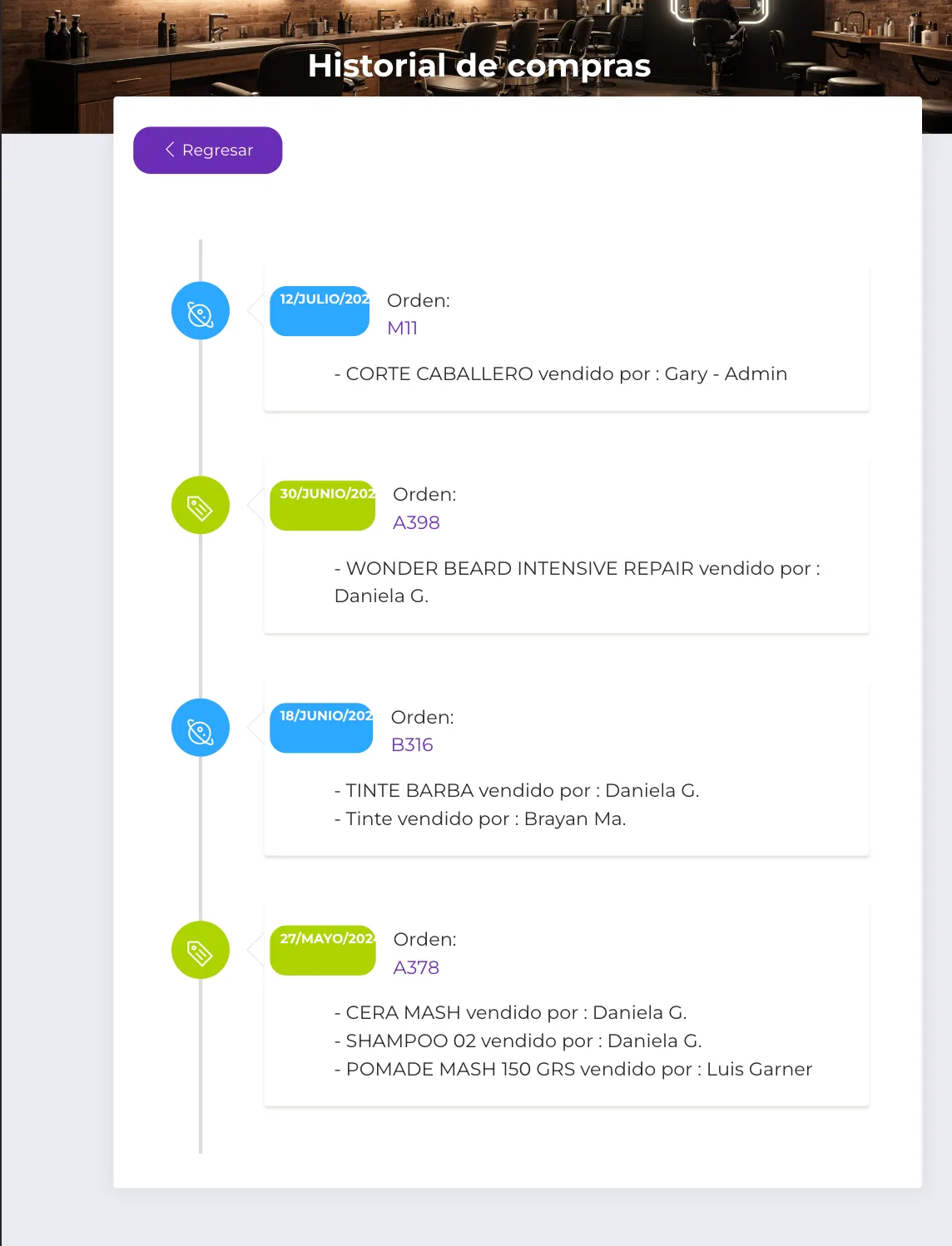 Historial de Visitas