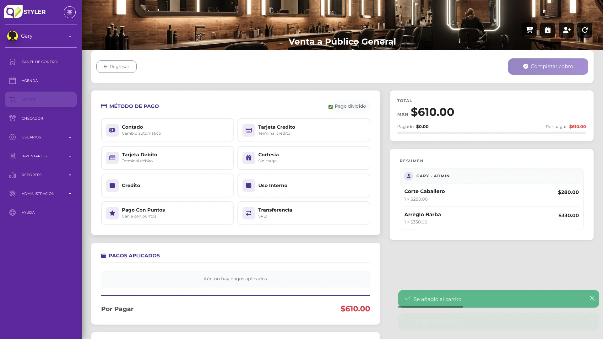 Ingreso de monto para pago múltiple