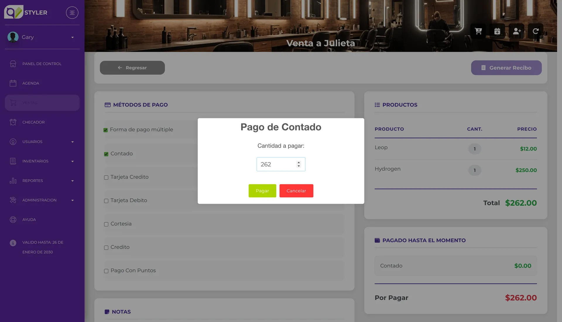 Ingreso de monto para pago múltiple