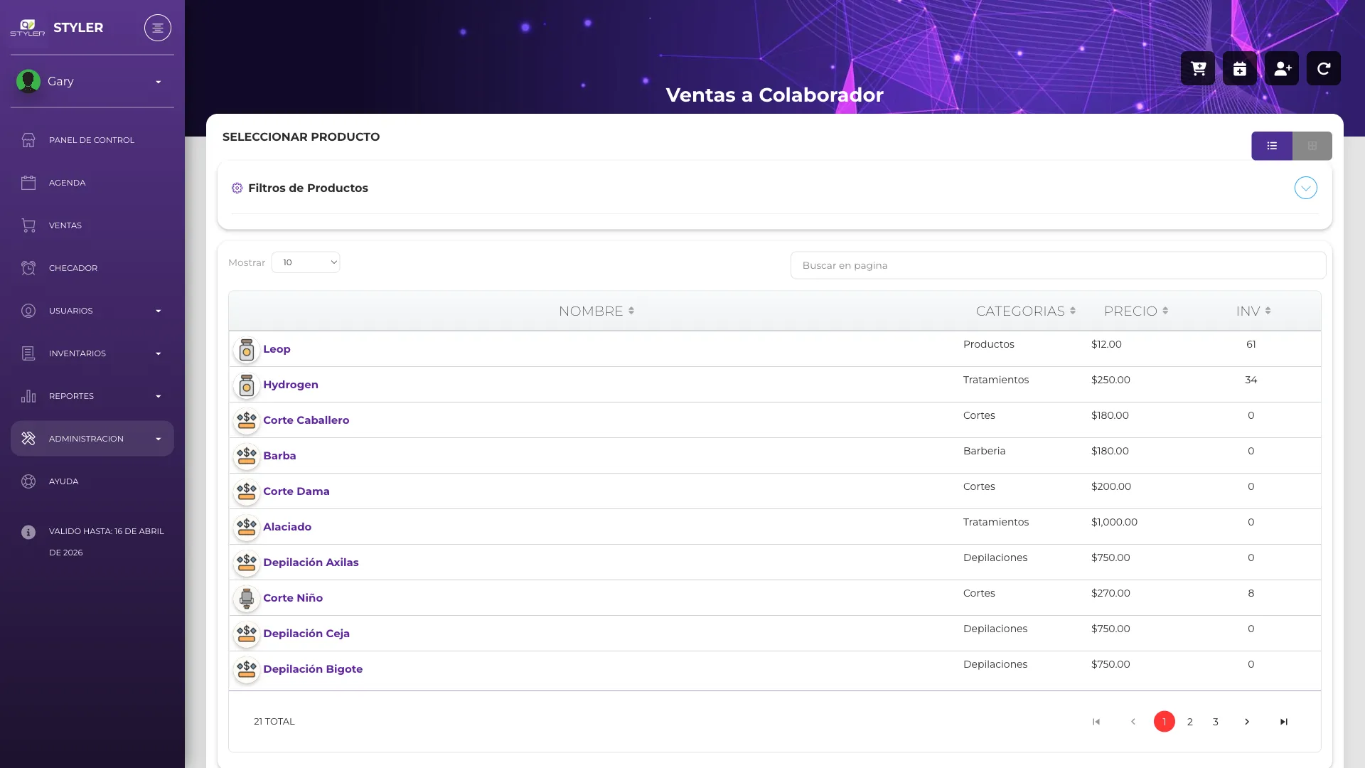 Venta a colaboradores