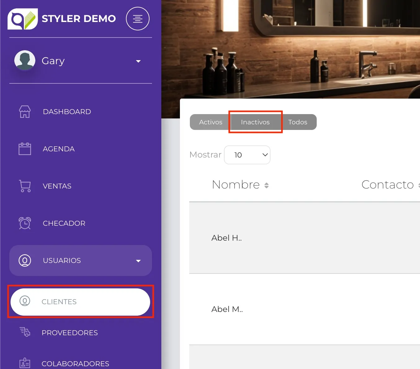 Acceso al módulo de Clientes