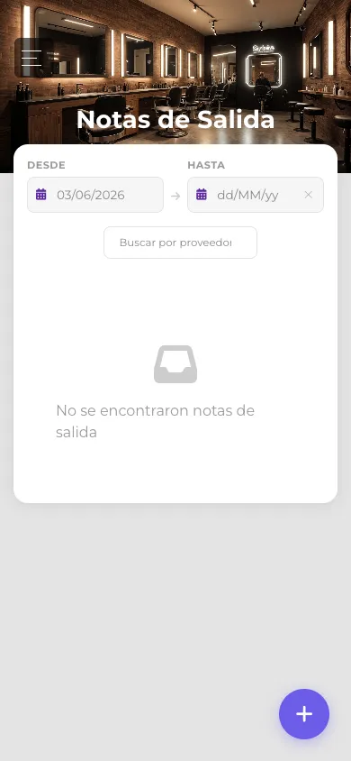 Notas de salida de inventario en vista móvil