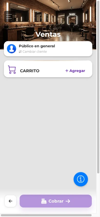 Punto de venta en vista móvil