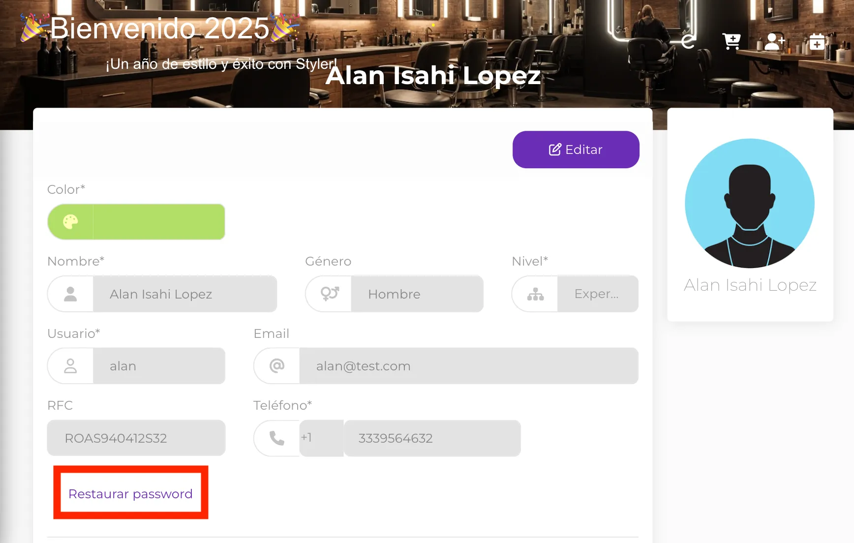 Restaurar Password